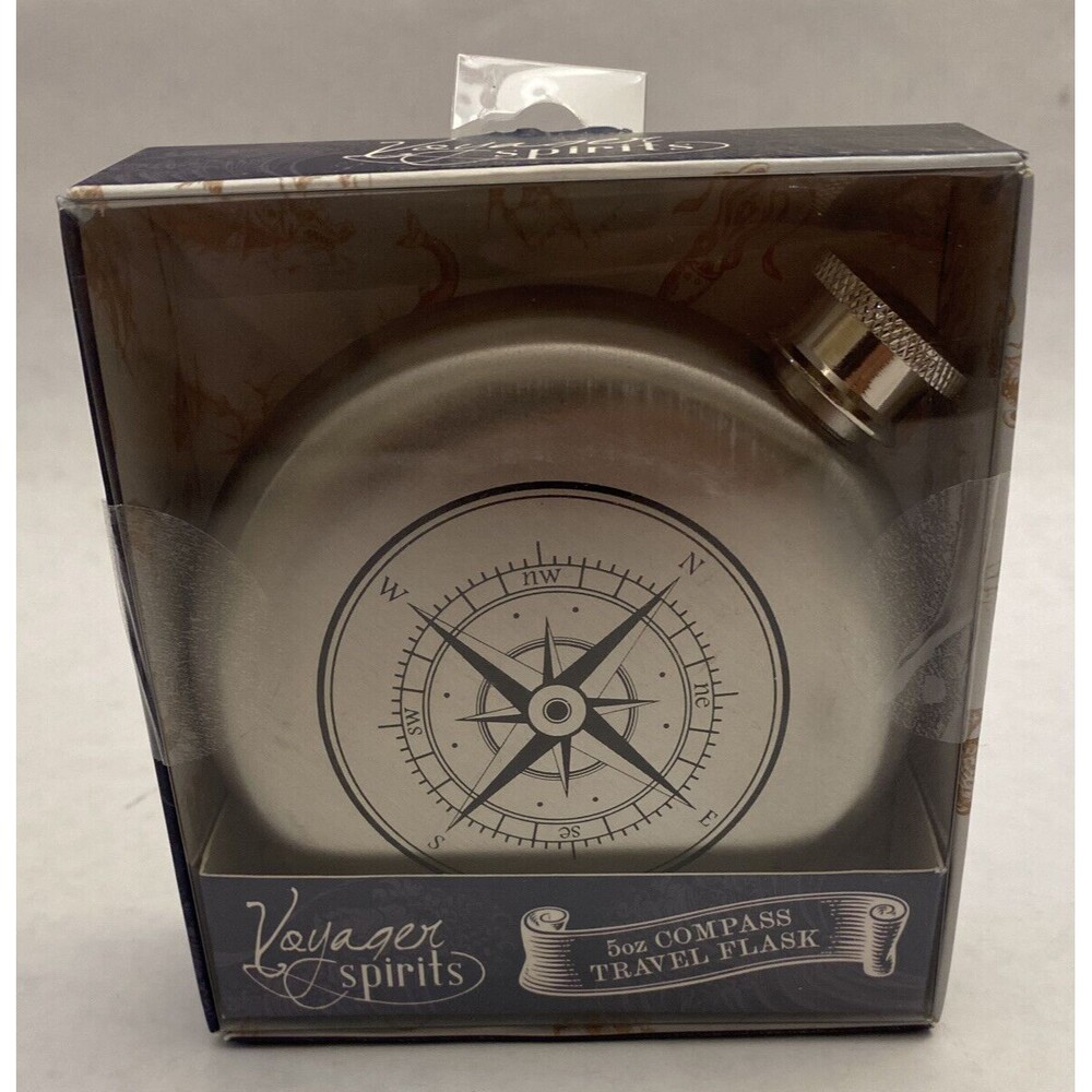 5oz Flask - Godinger - Compass print